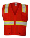 Kishigo B100-107 Mesh Enhanced Visibility Multi-Pocket Vest Front Thumbnail