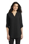port authority lw701 ladies 3/4-sleeve tunic blouse Front Thumbnail