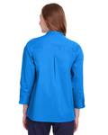devon & jones dg560w ladies' crown  collection™ stretch broadcloth 3/4 sleeve blouse Back Thumbnail