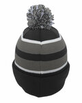 pacific headwear 641k knit fold over pom-pom beanie Back Thumbnail