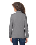 core365 ce73w ladies' venture heathered stripe quarter-zip Back Thumbnail