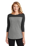 district dt2700 women's rally 3/4-sleeve tee Front Thumbnail