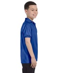 hanes 054y youth 5.2 oz., 50/50 ecosmart® jersey knit polo Side Thumbnail