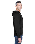 ultraclub 8463 adult rugged wear thermal-lined full-zip hooded fleece Side Thumbnail