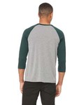 Bella + Canvas 3200 Unisex 3/4-Sleeve Baseball T-Shirt Back Thumbnail
