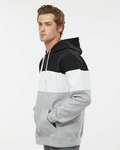 J America 8644 Men's Varsity Pullover Hooded Sweatshirt Side Thumbnail