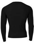 a4 n3133 adult polyester spandex long sleeve compression t-shirt Back Thumbnail