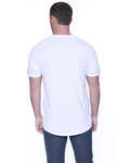 startee st2422 men's 4.3 oz., cvc  slit v-neck t-shirt Back Thumbnail