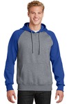 sport-tek st267 raglan colorblock pullover hooded sweatshirt Front Thumbnail