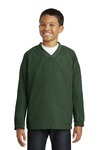 Sport-Tek YST72 Youth V-Neck Raglan Wind Shirt Front Thumbnail