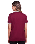 Devon & Jones DG20CW Ladies' CrownLux Performance™ Plaited Tipped V-Neck Polo Back Thumbnail